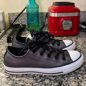 Converse Metallic charcoal gray for women